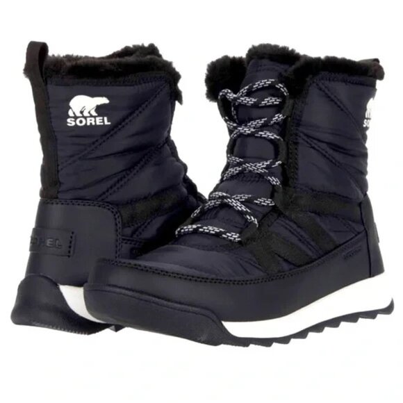 Sorel Women Sz 10 Whitney II Insulated Waterproof Black Winter Snow / Rain Boots - Picture 1 of 7